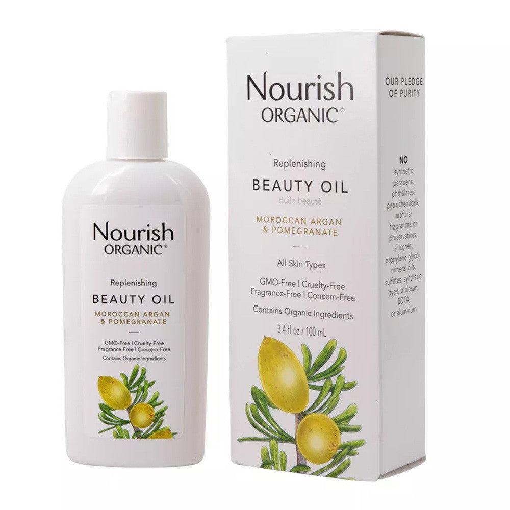 Nourish Organic Replenishing Argan Oil With Moroccan Argan and Pomegranate 3.4 Oz